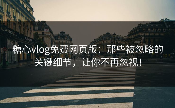 糖心vlog免费网页版:那些被忽略的关键细节,让你不再忽视! 第1张 糖心vlog免费网页版:那些被忽略的关键细节,让你不再忽视! 第1张