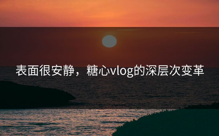 表面很安静，糖心vlog的深层次变革  第1张