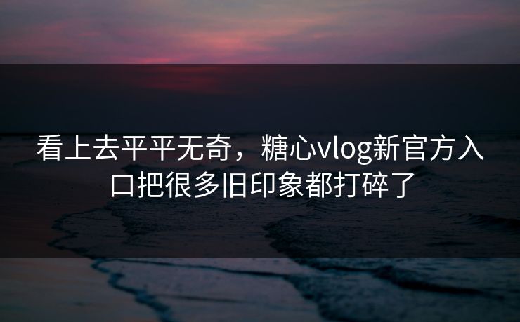 看上去平平无奇，糖心vlog新官方入口把很多旧印象都打碎了  第1张