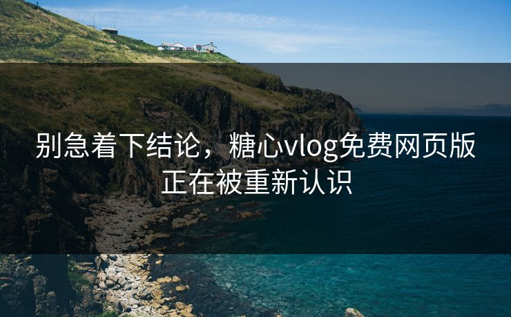 别急着下结论，糖心vlog免费网页版正在被重新认识  第1张
