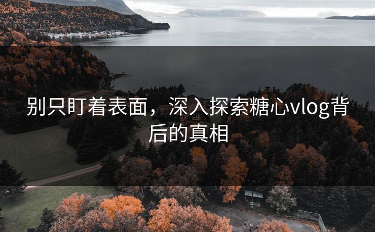 别只盯着表面，深入探索糖心vlog背后的真相