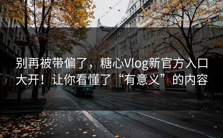 别再被带偏了，糖心Vlog新官方入口大开！让你看懂了“有意义”的内容