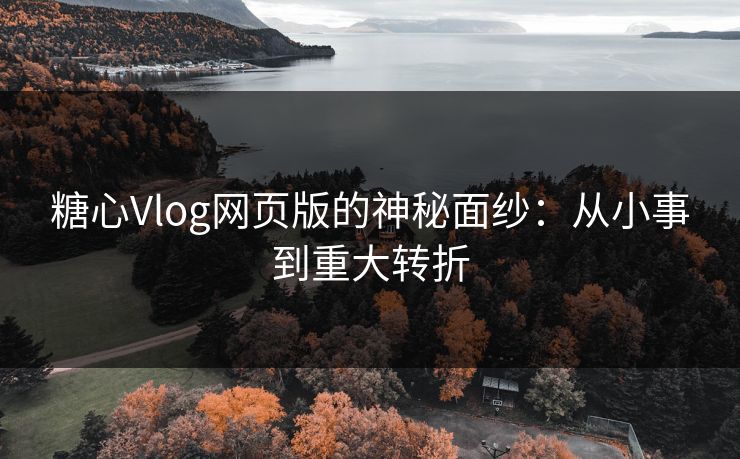 糖心Vlog网页版的神秘面纱：从小事到重大转折