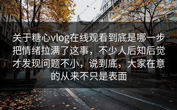 关于糖心vlog在线观看到底是哪一步把情绪拉满了这事,不少人后知后觉才发现问题不小,说到底,大家在意的从来不只是表面